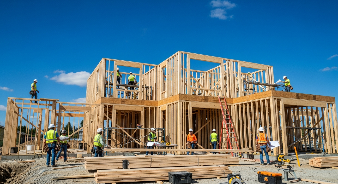 Modern construction site framing