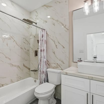 Marble Tub Shower with Vessel Sink Marble Tub Shower with Vessel Sink - Bathroom Remodeling by Builders For You Construction in Yuma, AZ