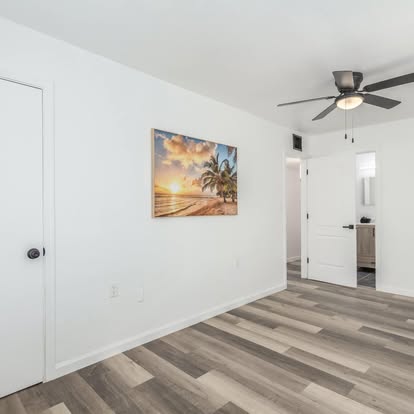 Room with Grey Wood-Look Flooring - Flooring Installation by Builders For You Construction in Yuma, AZ