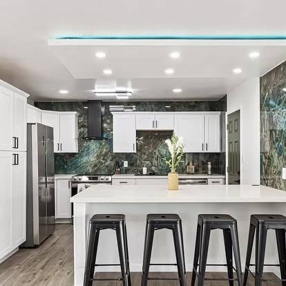Contemporary Kitchen with Exotic Stone Backsplash - Kitchen Remodeling by Builders For You Construction in Yuma, AZ