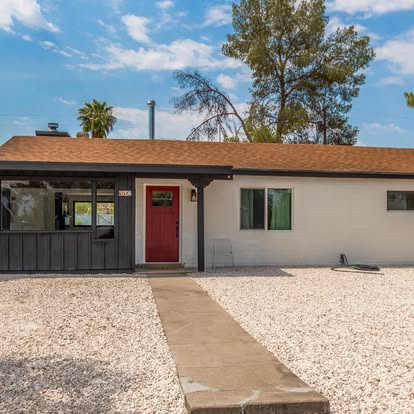Modern Facade with Red Door - Exterior Projects by Builders For You Construction in Yuma, AZ