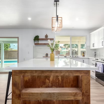 Kitchen with Custom Wood Island - Kitchen Remodeling by Builders For You Construction in Yuma, AZ
