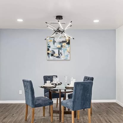 Modern Dining Space with Starburst Lighting - Kitchen Remodeling by Builders For You Construction in Yuma, AZ