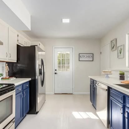 Two-Tone Blue and White Kitchen - Kitchen Remodeling by Builders For You Construction in Yuma, AZ