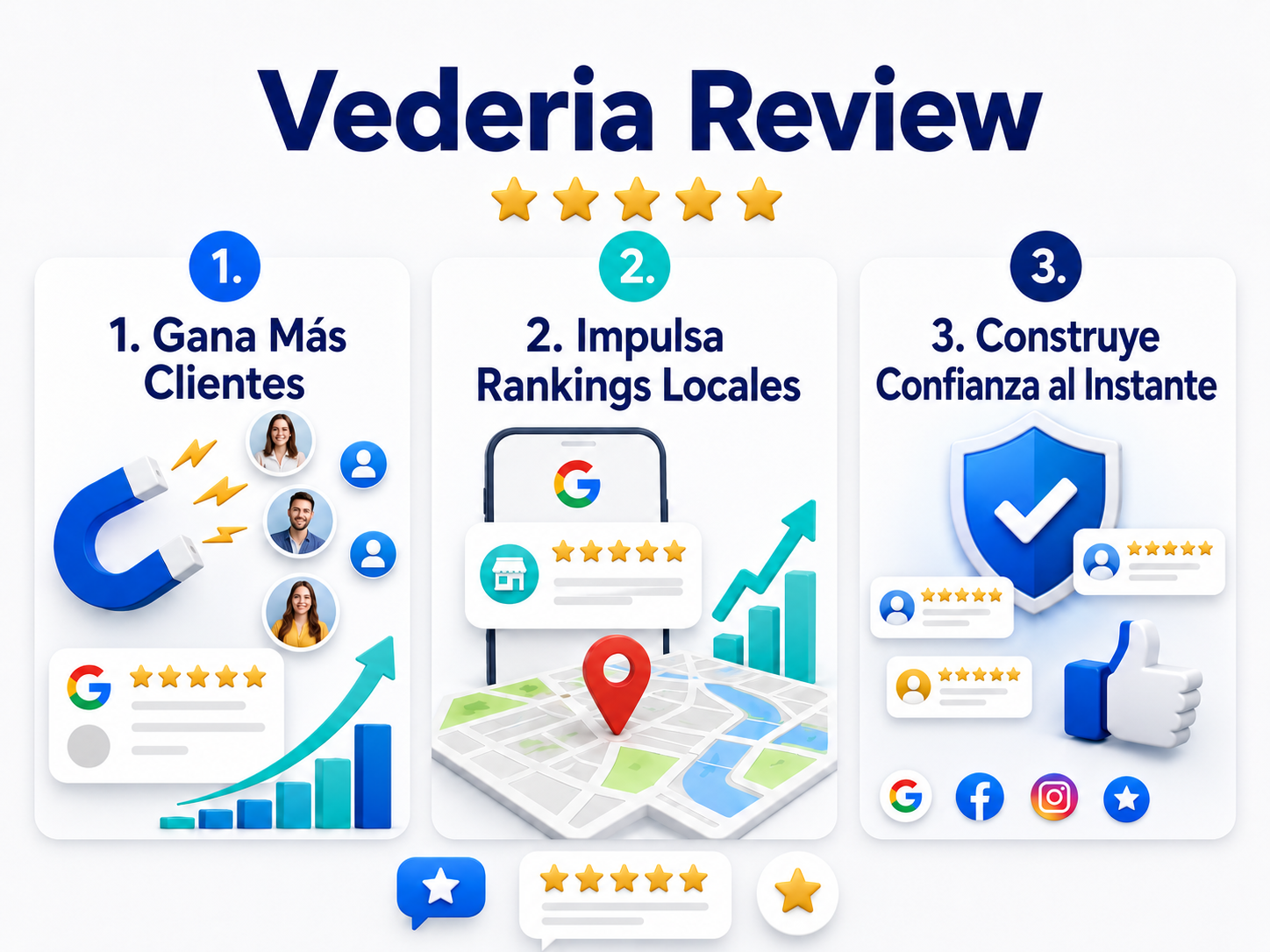 Gráfico de crecimiento de reseñas de Vederia