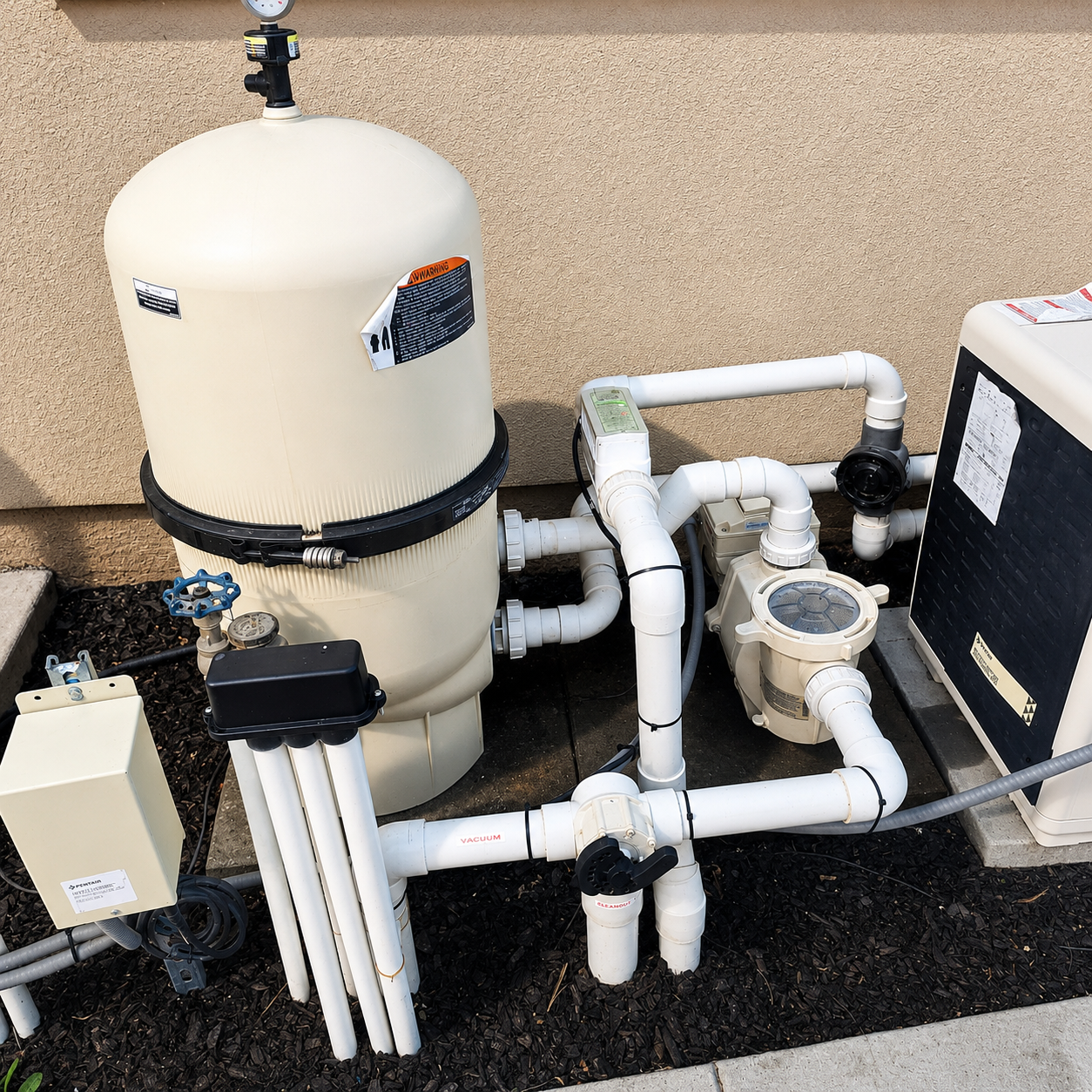 Technician repairing pool equipment in Boerne TX