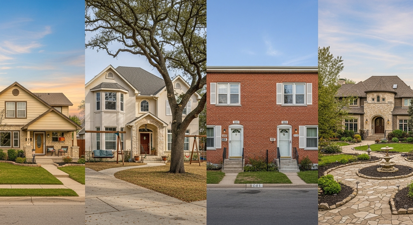 Four homes representing different life stages