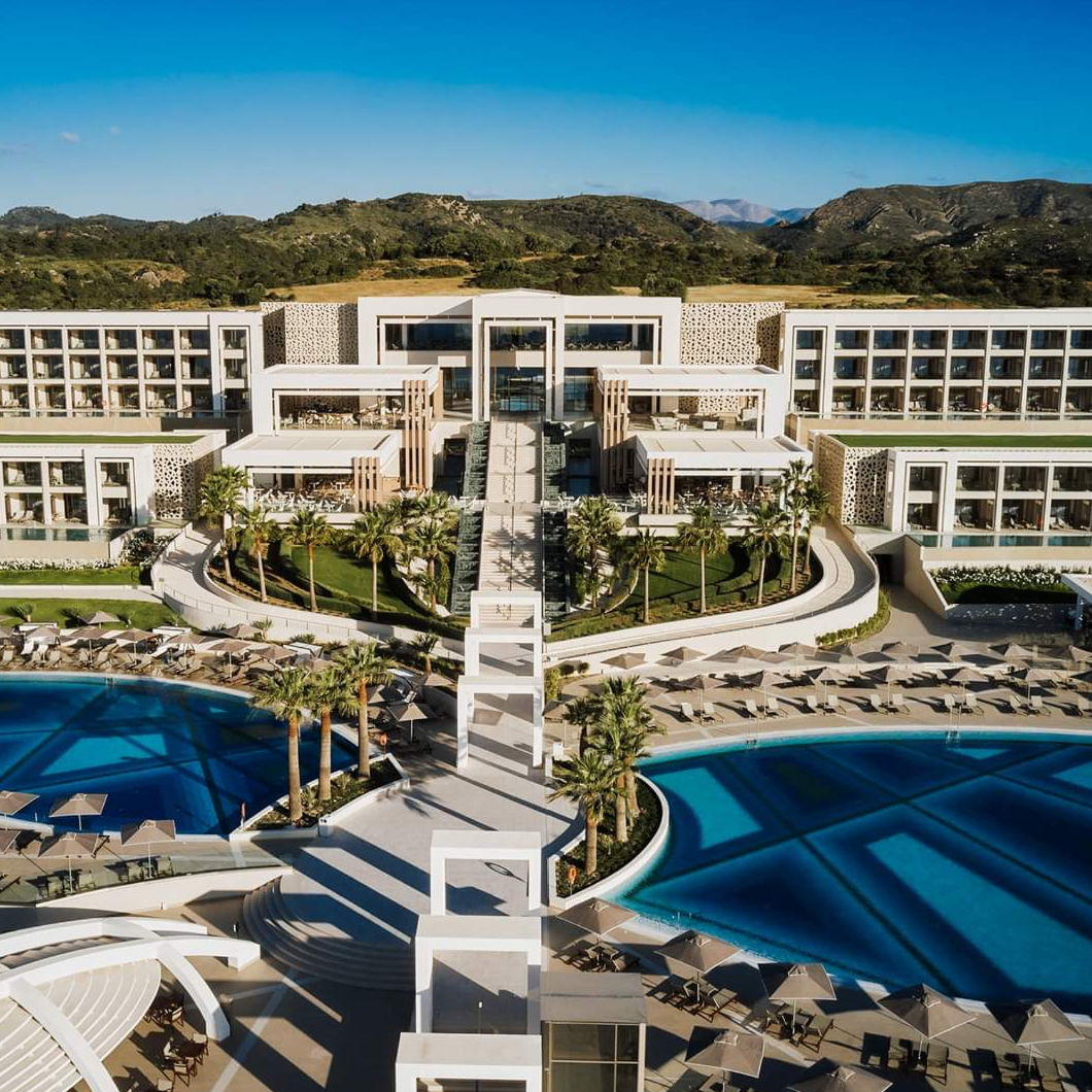 Luxury resort view representing travel business benefits