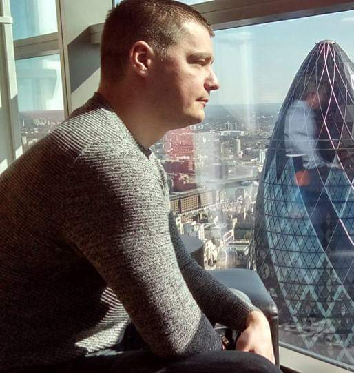 Leon Lavin looking out window
