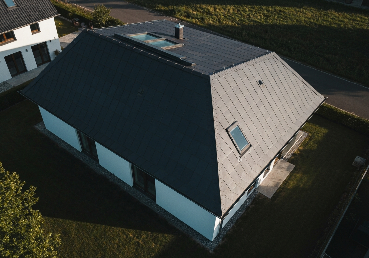 Steildach Drohnenansicht