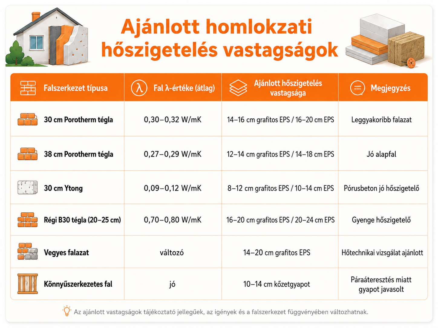 EPS / Grafitos EPS / Kőzetgyapot összehasonlítás