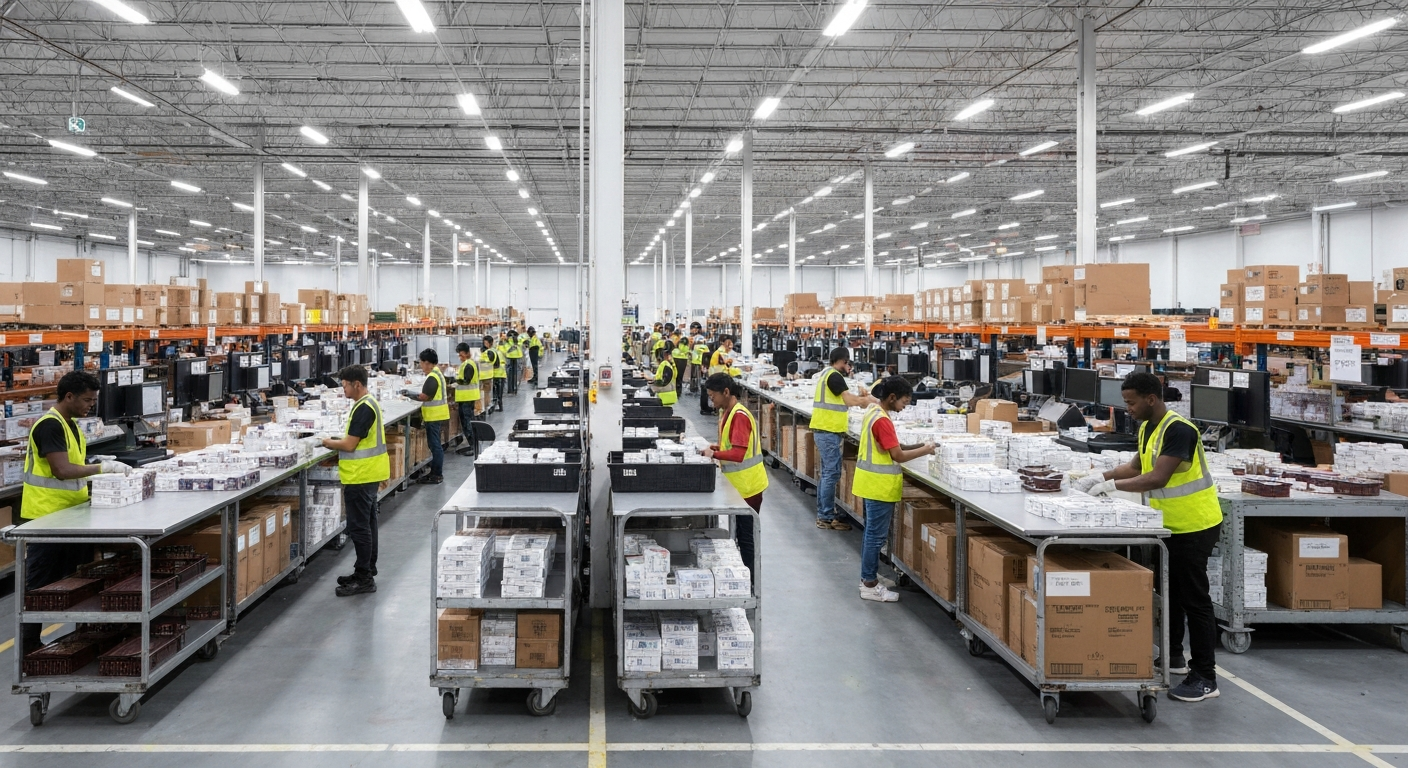TikTok Shop and Amazon prep services at 3PL warehouse