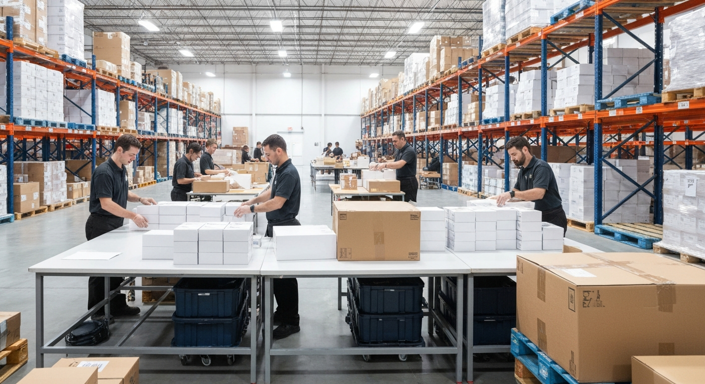 Ecommerce order packing station for Shopify and TikTok Shop fulfillment