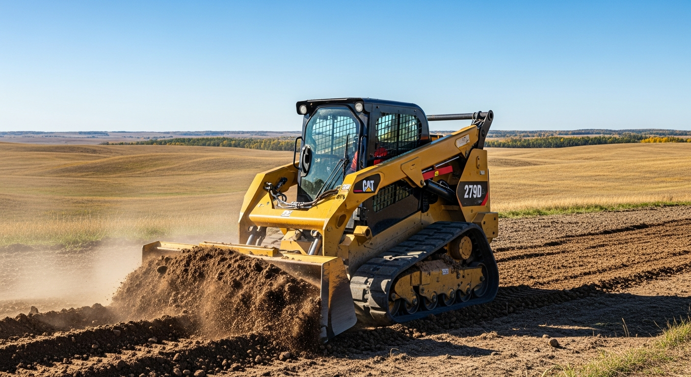 Skid steer working on a Saskatchewan property
