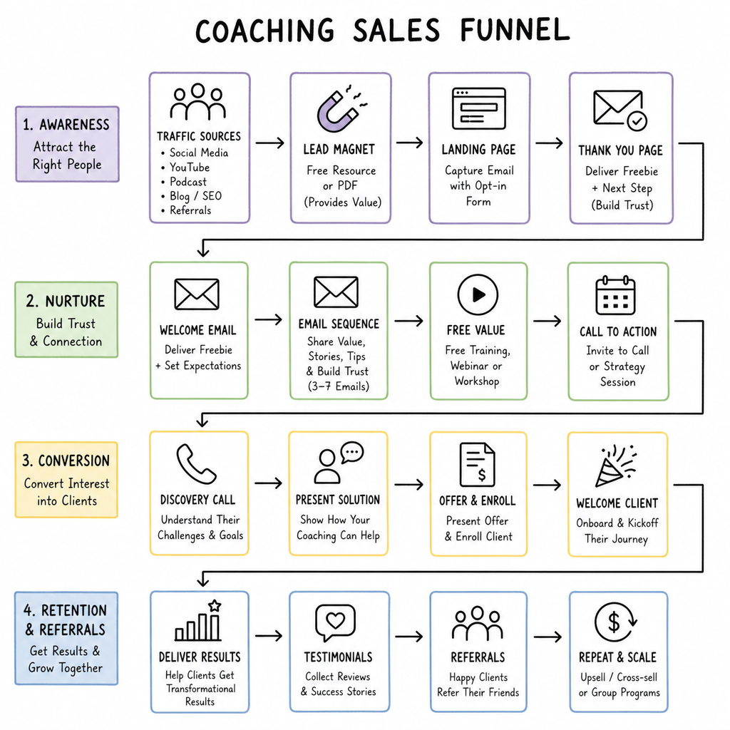 Coaching Sales Funnel Diagram