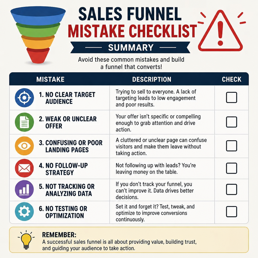 Sales Funnel Mistake Checklist