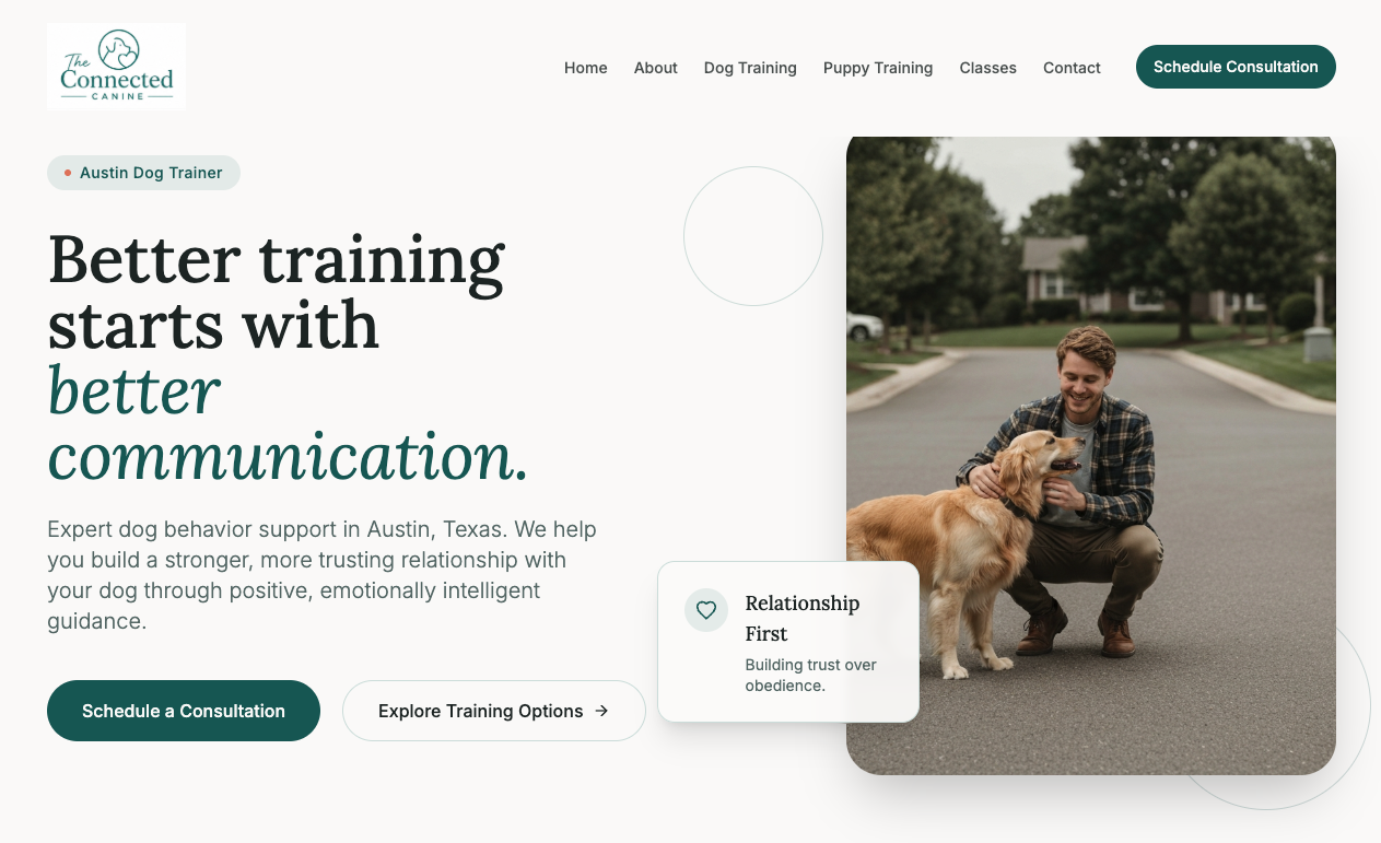 Website design example 1