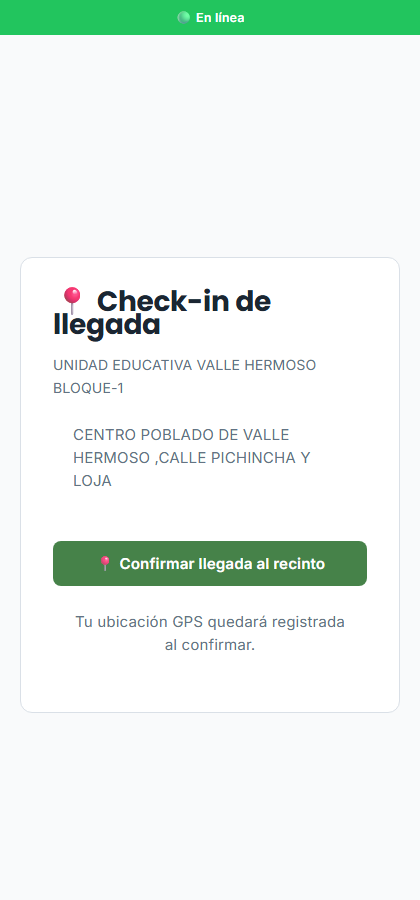 Captura Veedor Electoral — App móvil