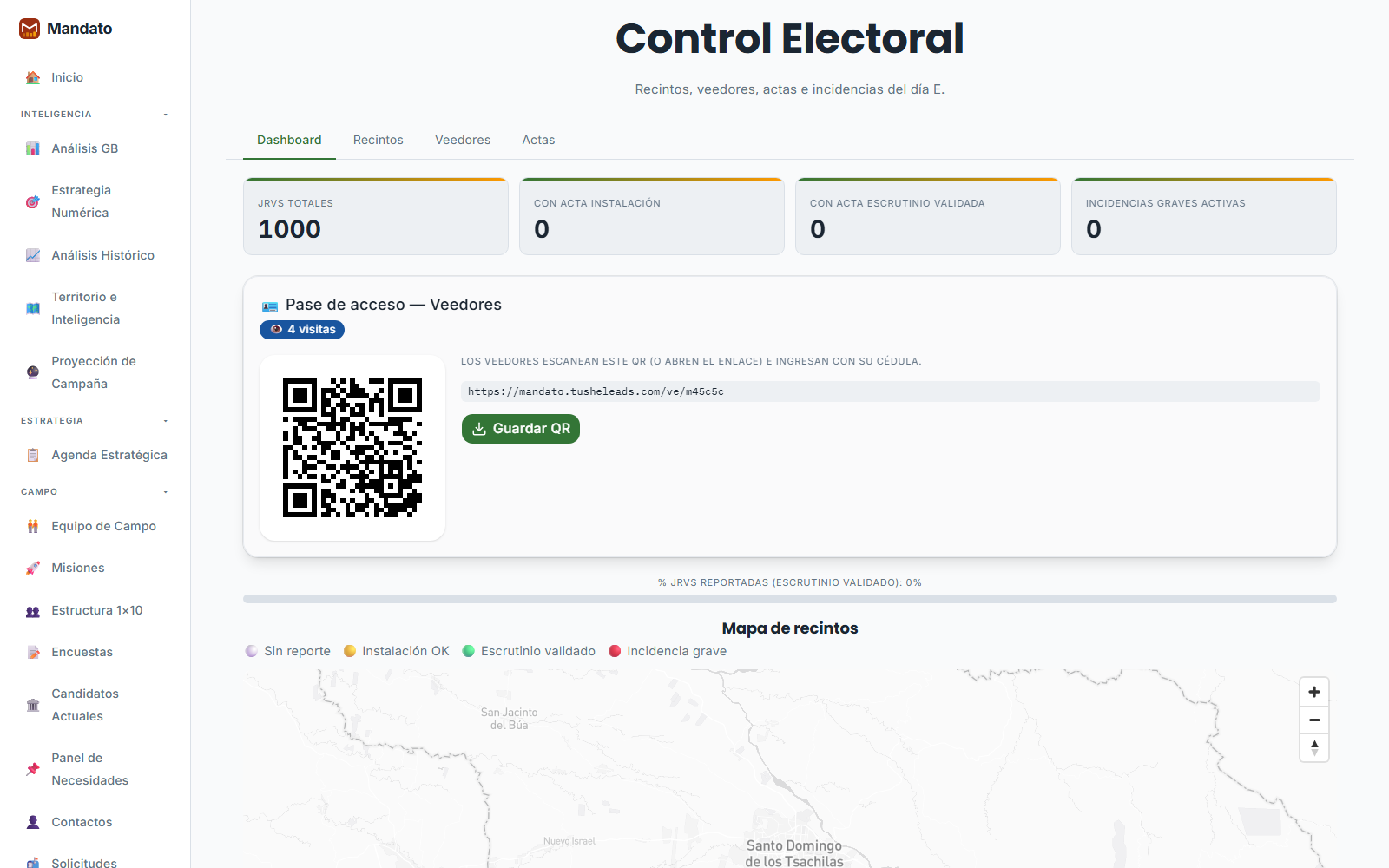 Control Electoral — Dashboard del día E