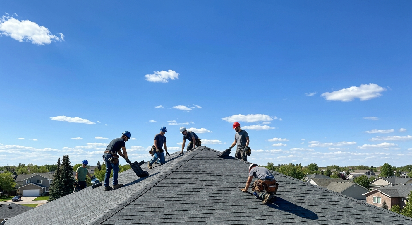 Weyburn roofing crew