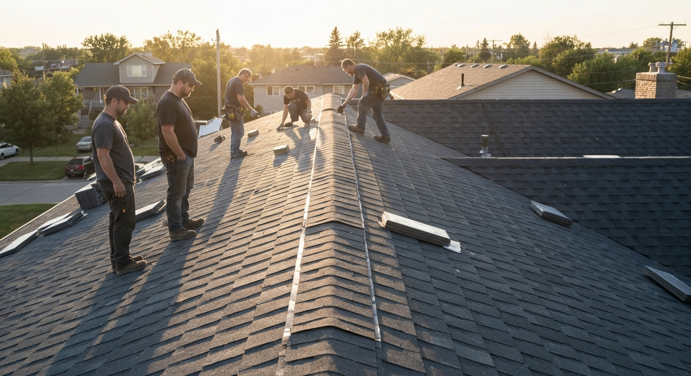 Swift Current roofing crew working