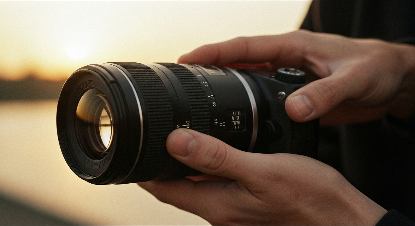 Adjusting focus ring on a camera kit lens