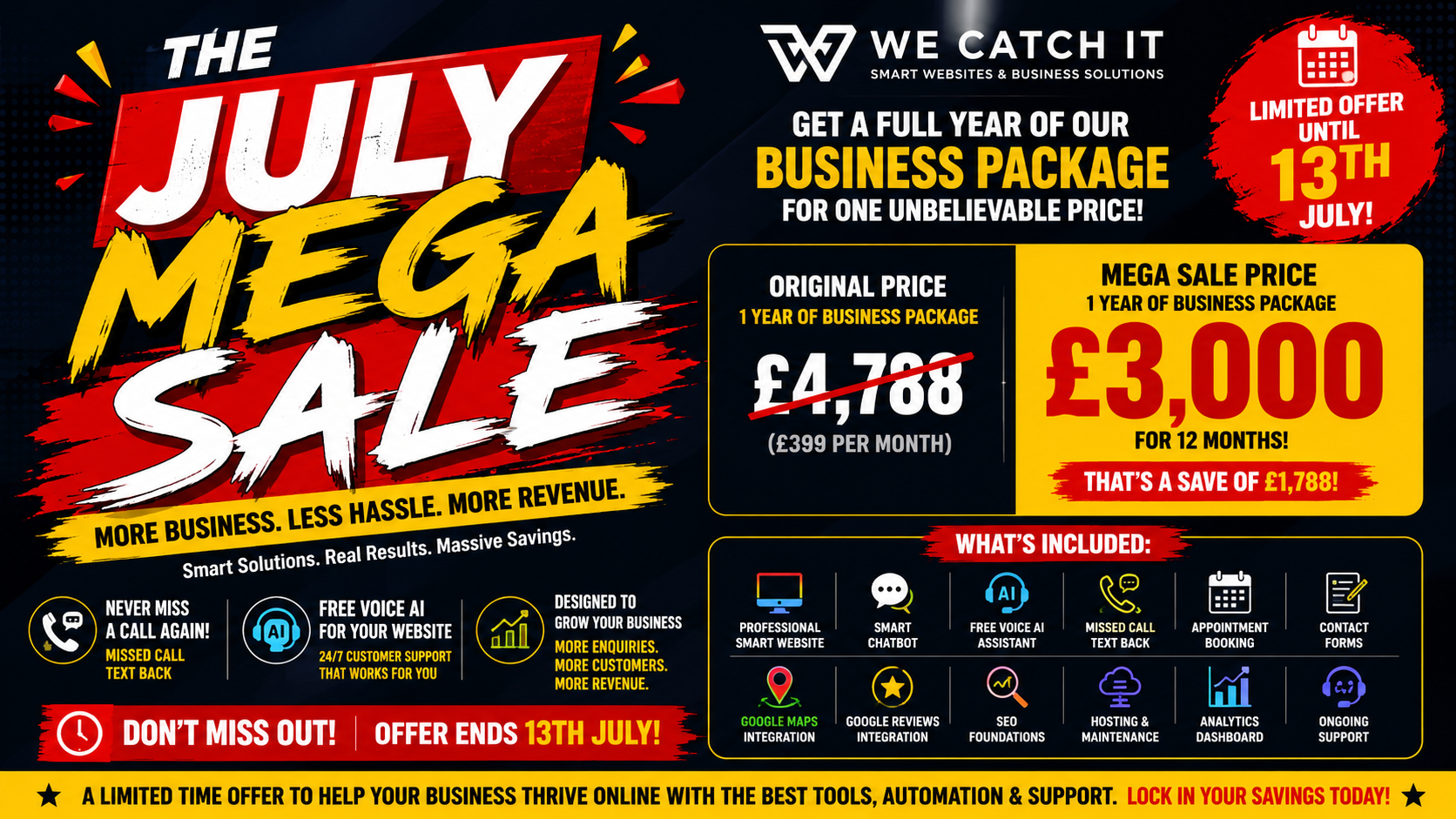 July Mega Sale - Save £1,788 on Business Package