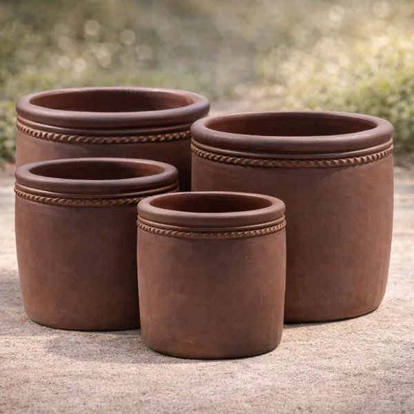 Premium black clay planters for outdoor spaces