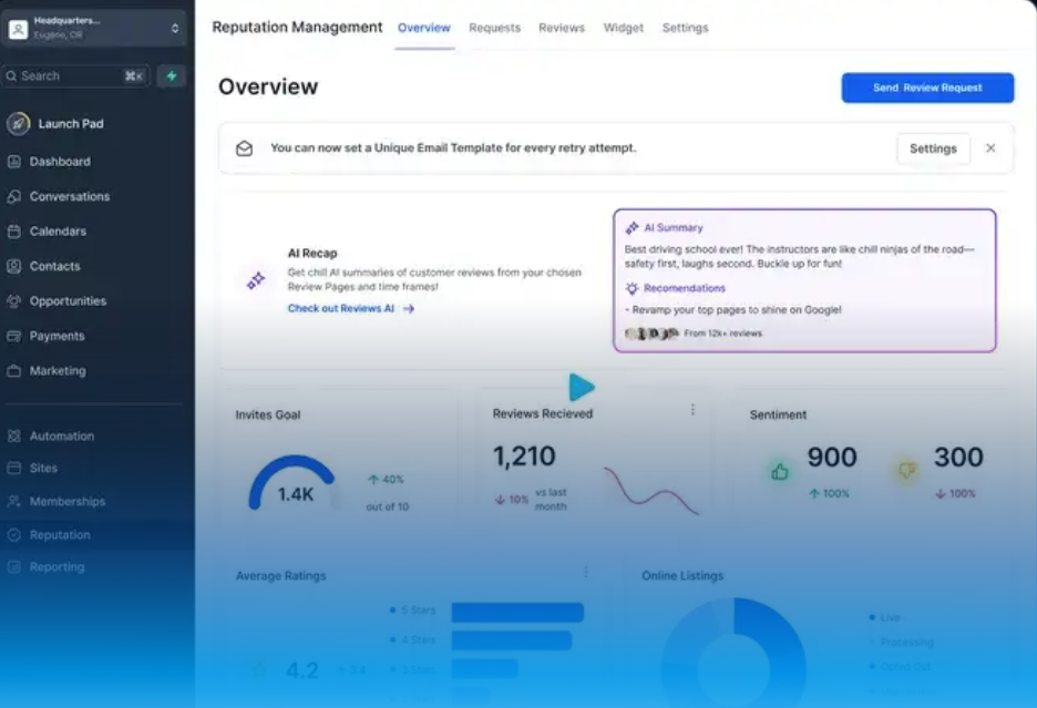 HighLevel Dashboard