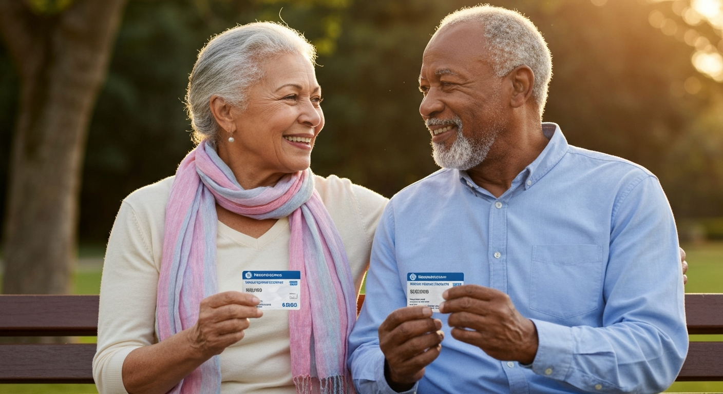 Happy senior couple enjoying peace of mind with Medicare Supplement coverage