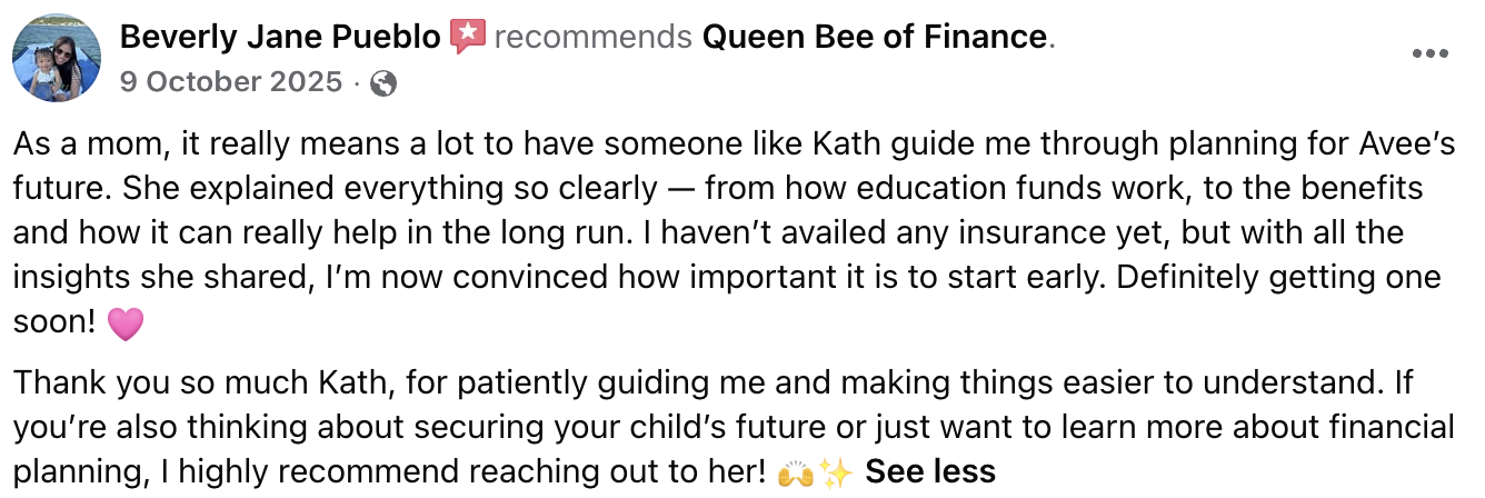 Client review praising consultation with Kaycee