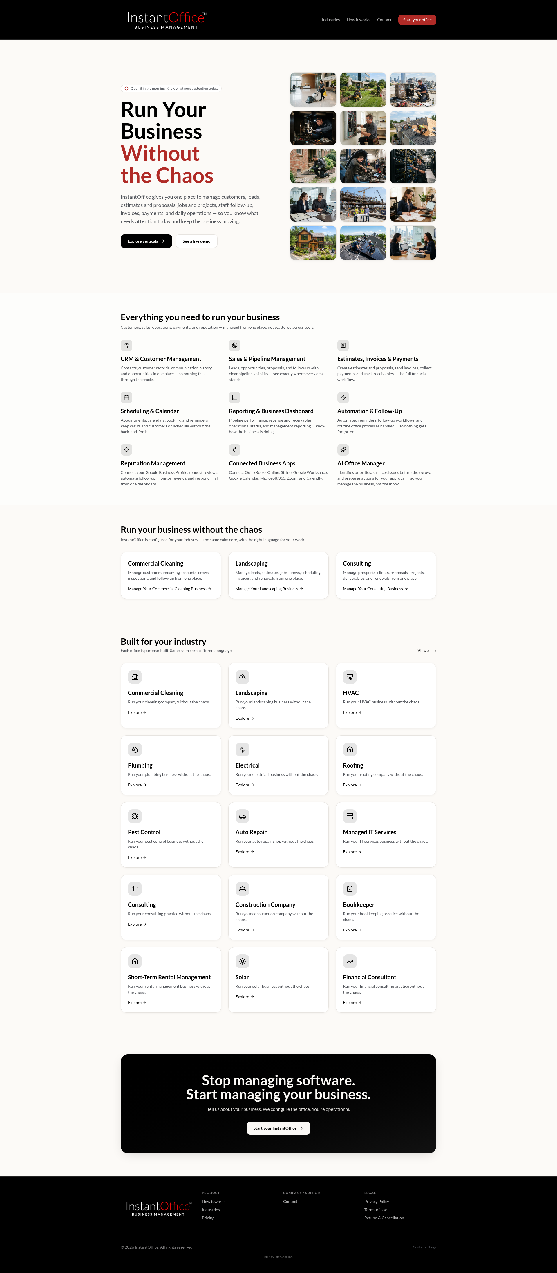 InstantOffice.ai management platform interface