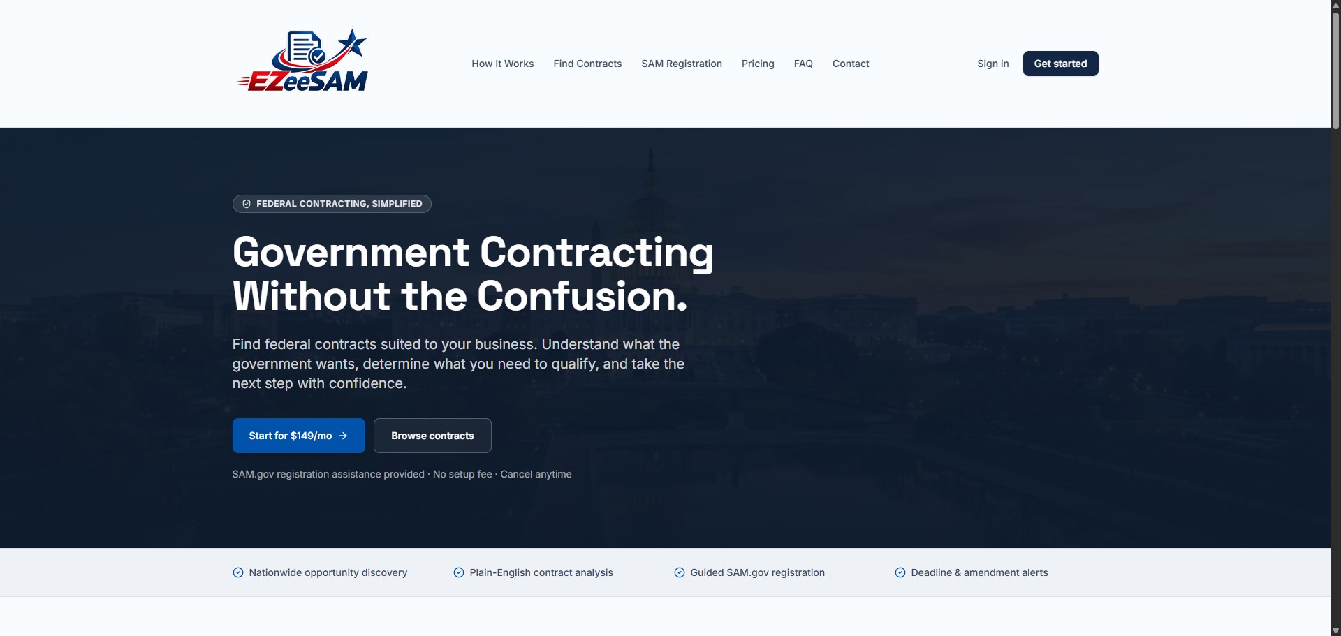 EZeeSAM federal contracting application