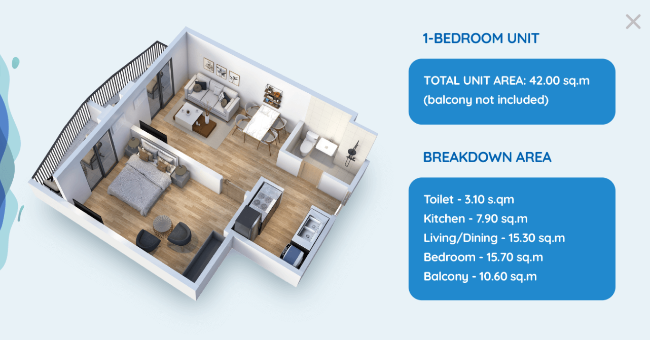 1-Bedroom Unit 2