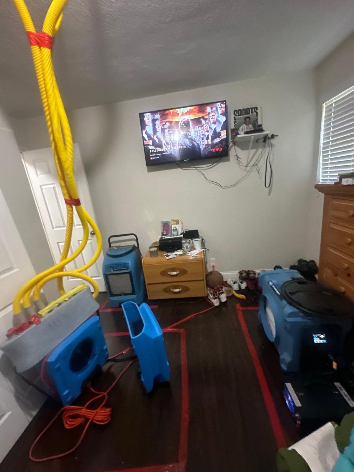 Advanced drying equipment deployed in bedroom