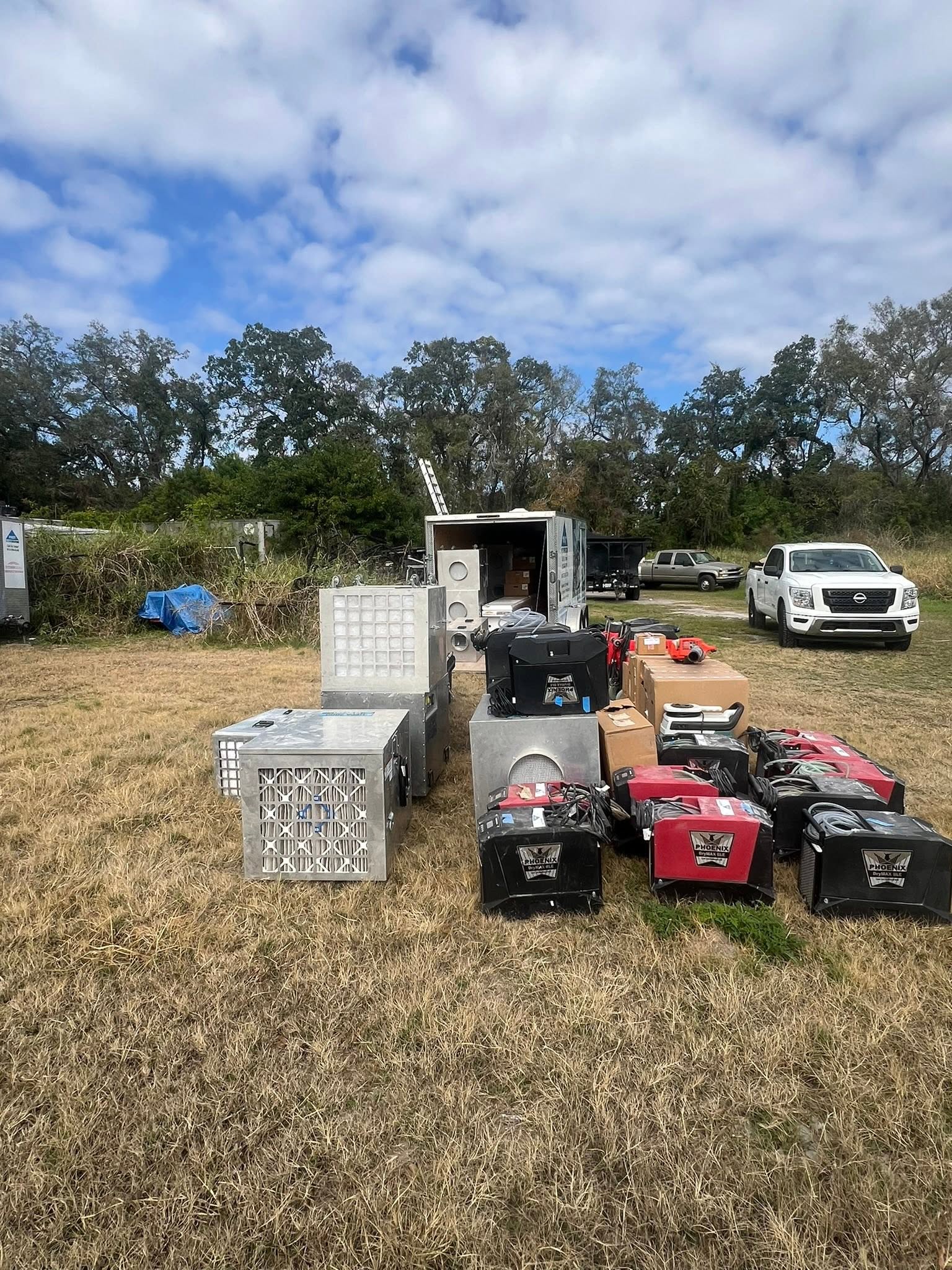 Dehumidifiers and air movers ready for deployment