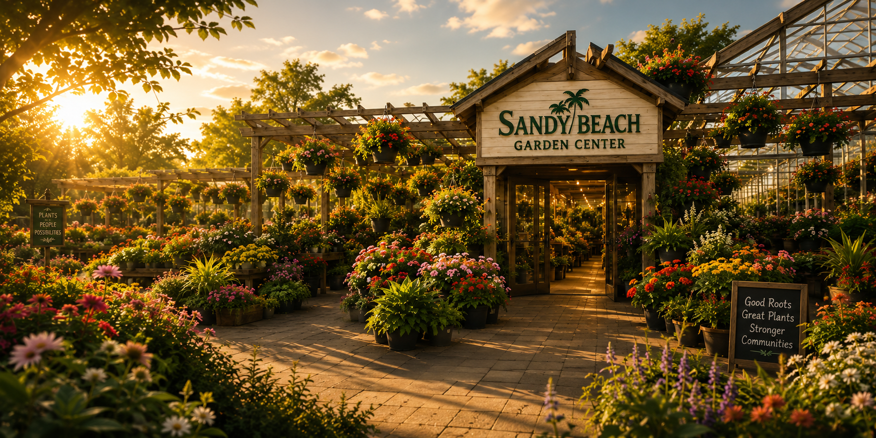 Sandy Beach Garden Center greenhouse entrance