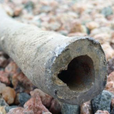 Water pipeline survey map and infrastructure