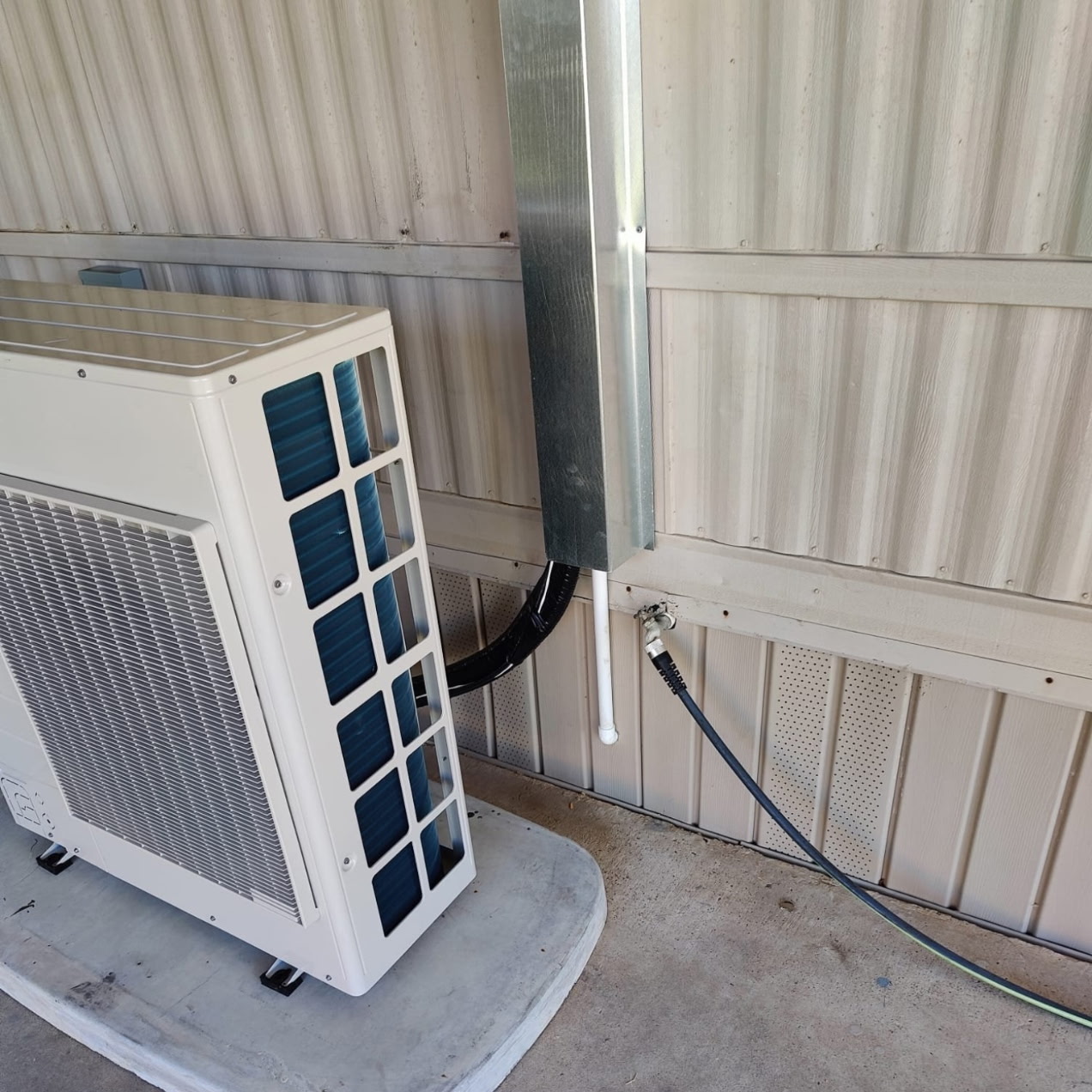 Ductless Heat Pump Condenser with Commercial Lineset Chasing — Mission, TX