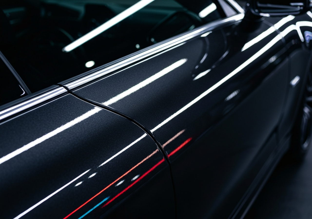 Flawless mirror-like car door finish