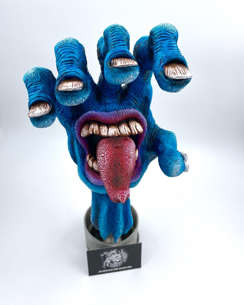 Custom Painted Monster Hand Sculpture