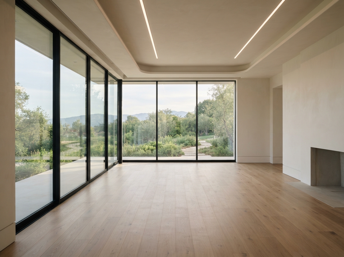 Empty unstaged luxury room with natural light — Clarify step