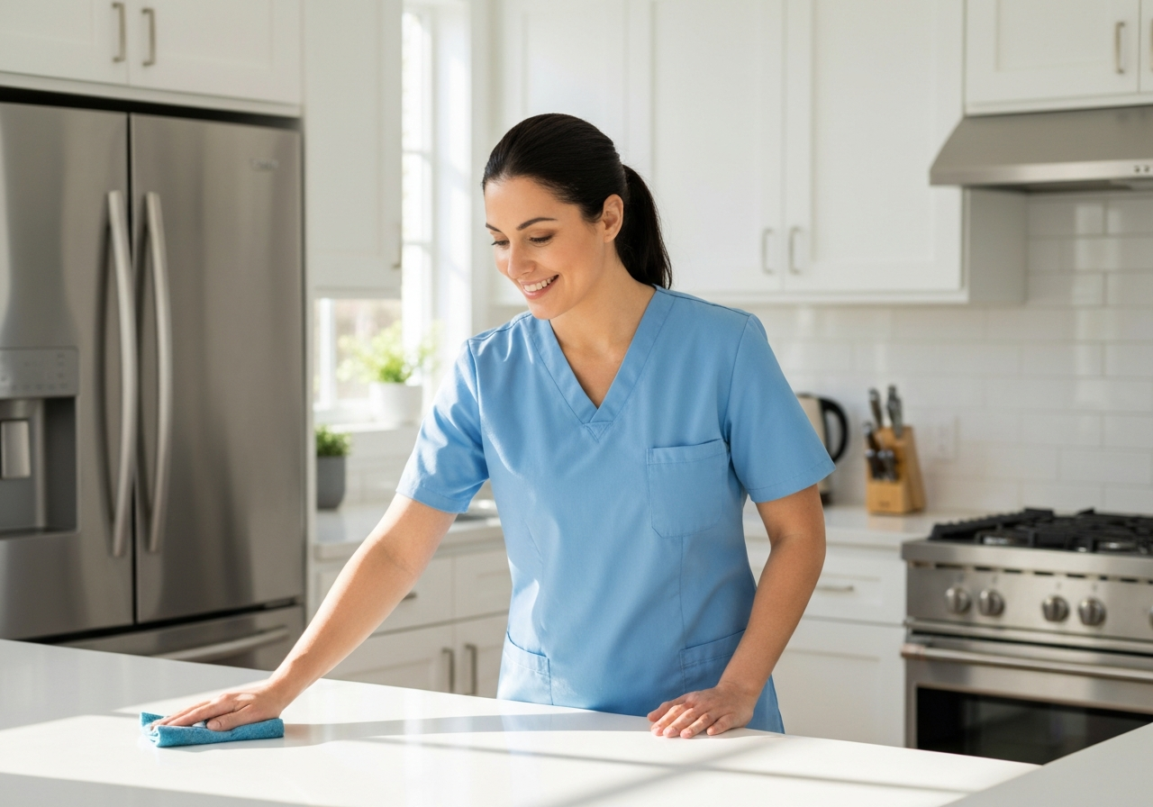 Cristina's team cleaning a kitchen