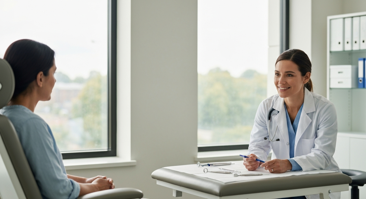 Provider consulting with patient