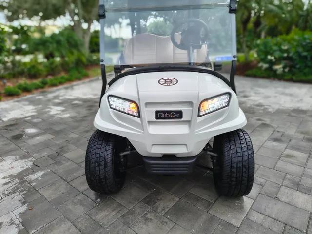 Detailed Custom White Golf Cart