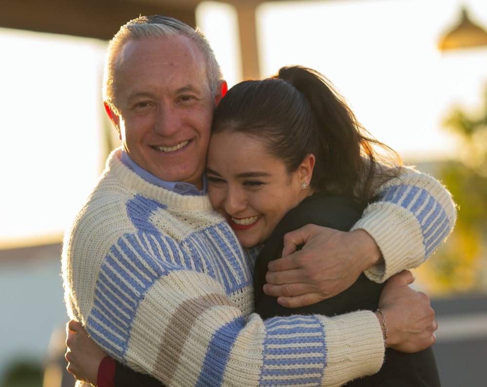 Family receiving support during a stressful bail bond situation