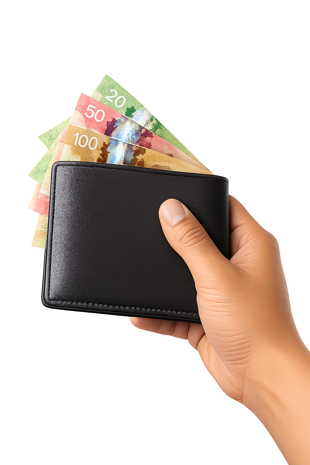 Hand holding wallet