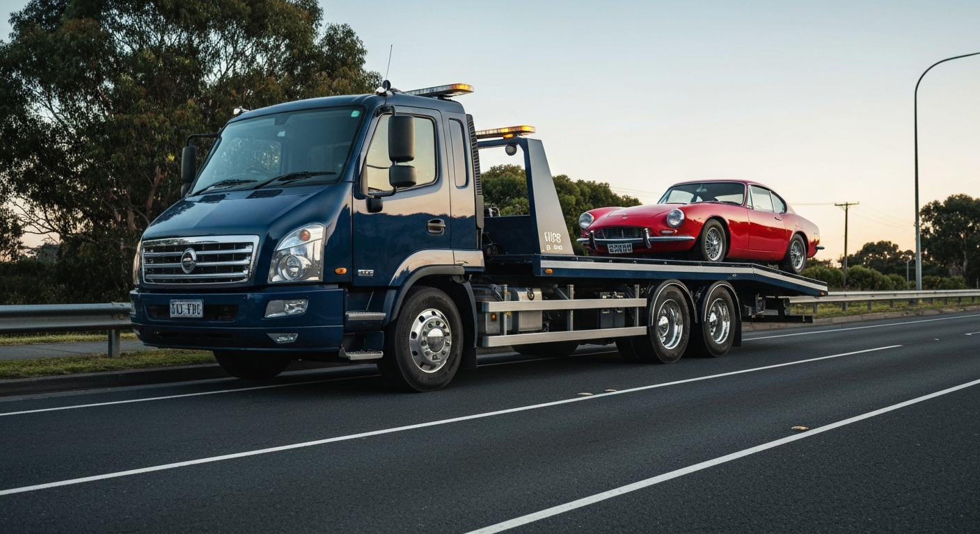 Tow truck towing a vehicle in Melbourne