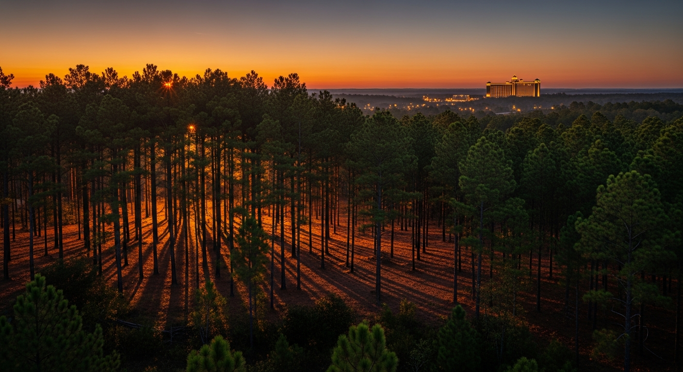 Alabama Pine Forests at dusk
