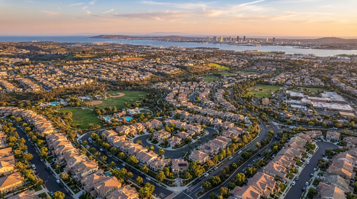 Chula Vista residential neighborhoods at golden hour